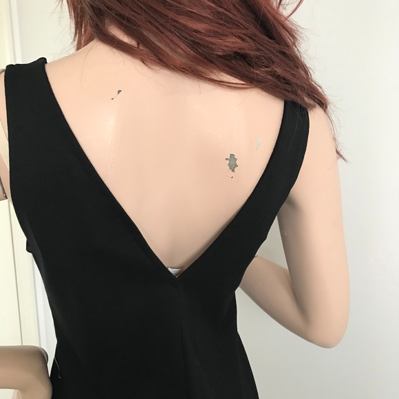 Topshop Black LBD Trompe-loeil Dress!white NWT 468 - Picture 5 of 8